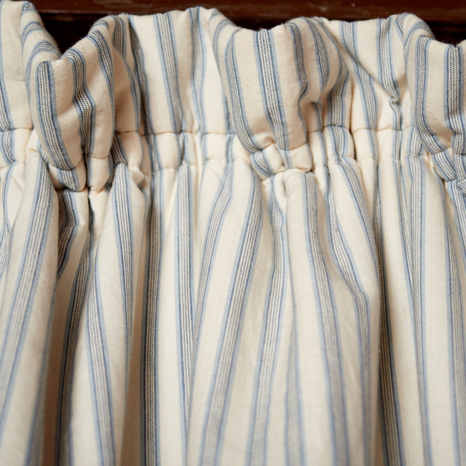 A pair of blue and white 'Ticking' curtains - LASSCO - England's prime ...