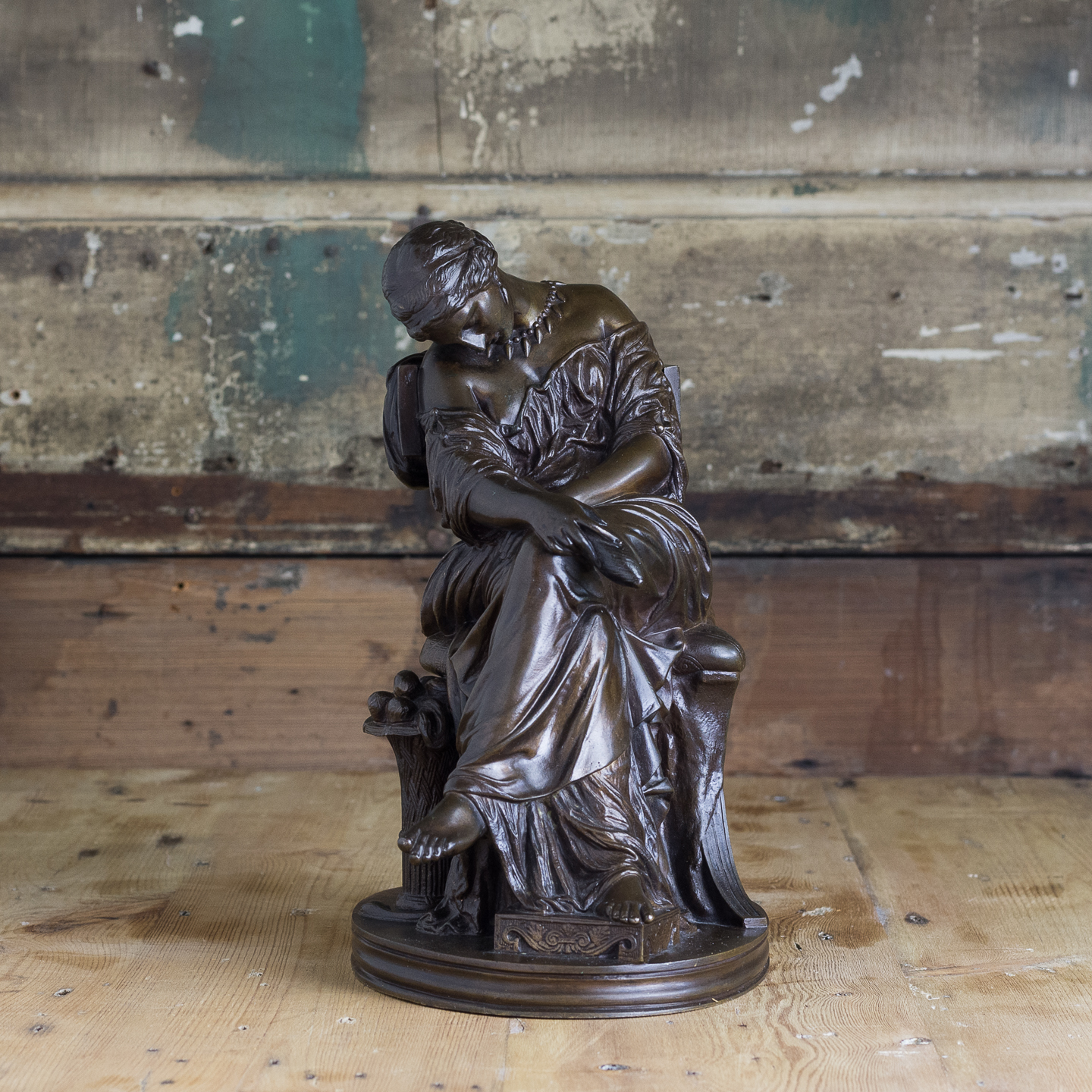 French Nineteenth Century Bronze Sculpture Of Penelope Waiting For