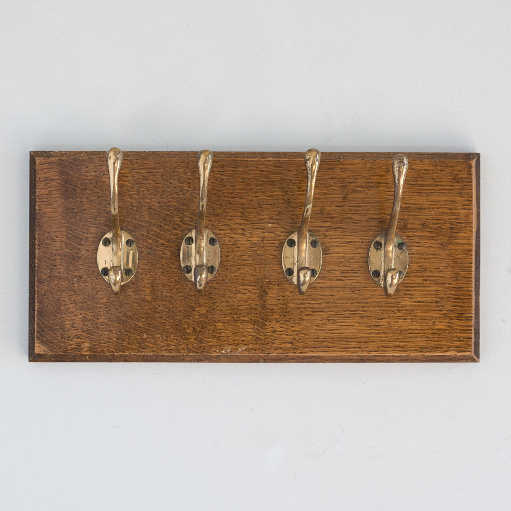 Set of 4 mounted brass coat hooks - Door Furniture - LASSCO Brunswick House