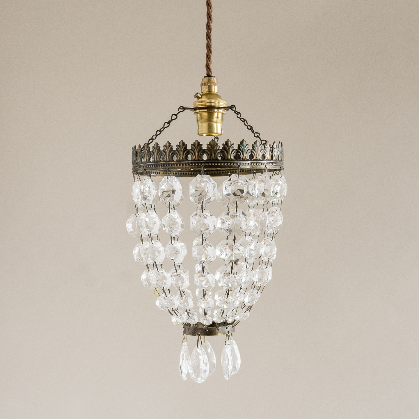 1900s French Crystal Bag Chandelier | Chairish