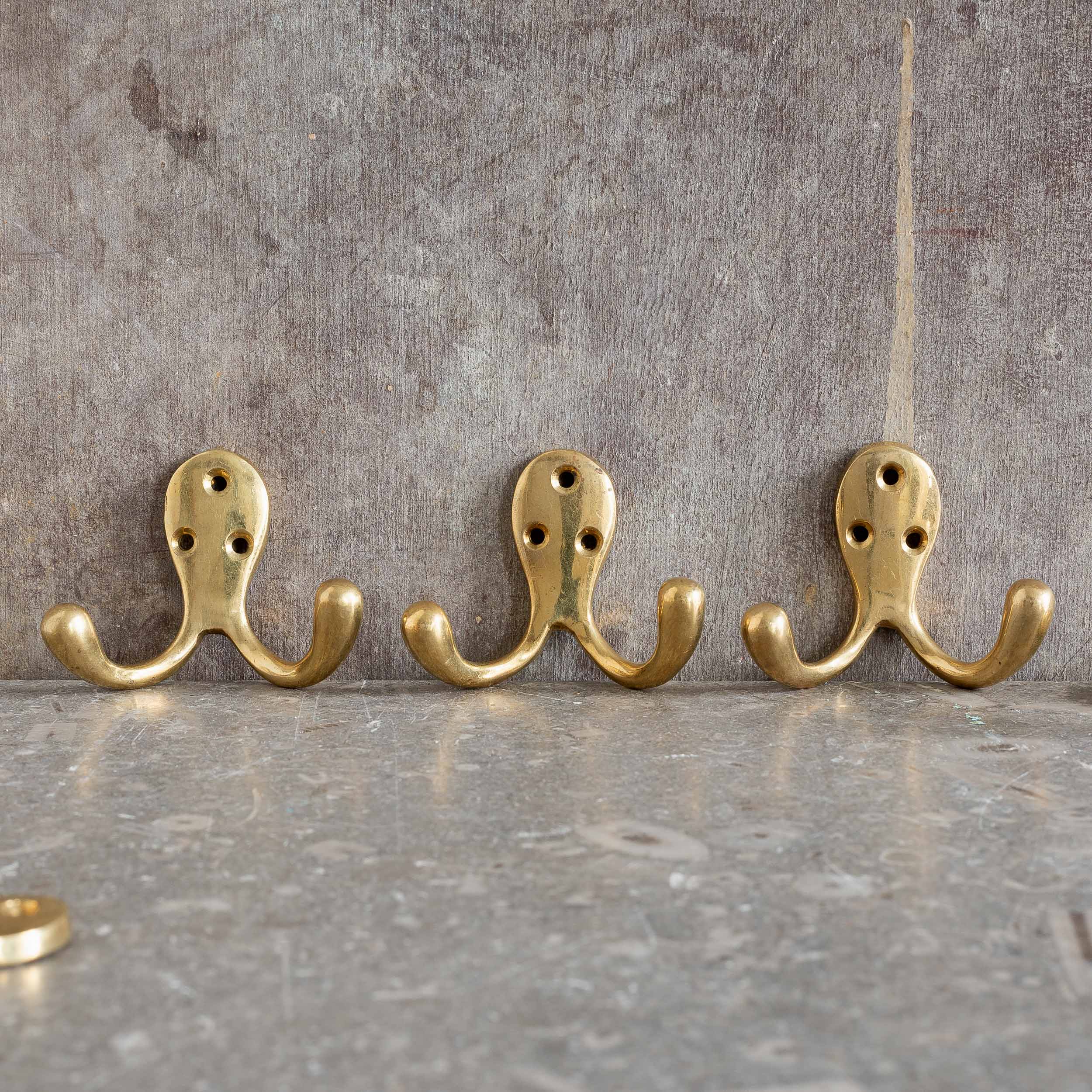 Lacquered brass coat hooks - LASSCO - England's prime resource for  Architectural Antiques, Salvage Curiosities